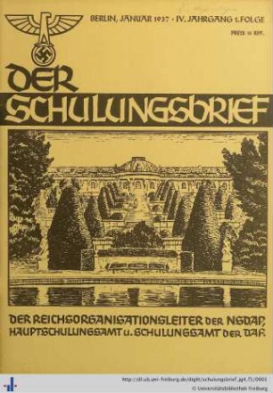 IV. Jahrgang, Folge 1: Der Schulungsbrief