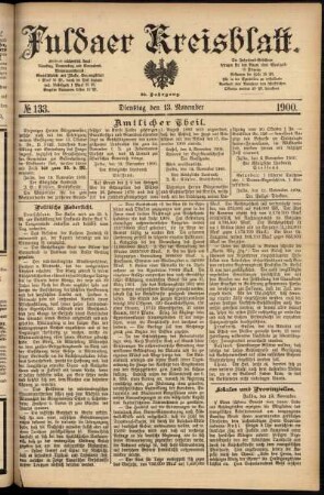 Ausgabe vom Dienstag, den 13. November 1900.