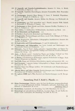Sammlung Prof. F. Kuhl, Plastik (Nr. 450-504)