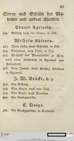 Eleven und Schüler der Akademie und andrer Künstler