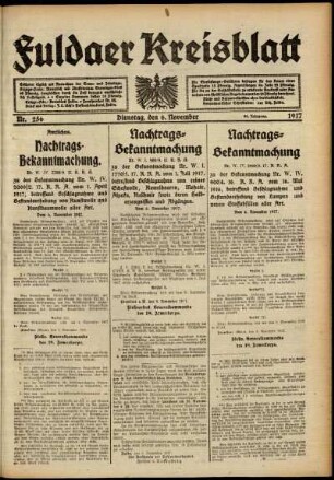Ausgabe vom Dienstag, den 06. November 1917.