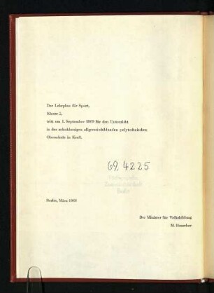 Der Lehrplan für ...