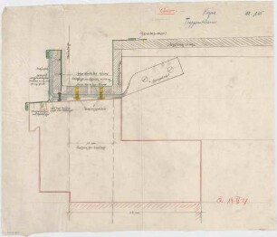 Billing, Hermann; Singen; Krankenhaus - Kupferarbeiten: Treppenturm (Schnitt; Detail)