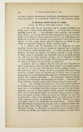 VI. Goldene Bulle Karls IV. 1356