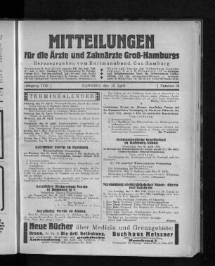 Jahrgang 1925, Hamburg, den 19. April, Nummer 16