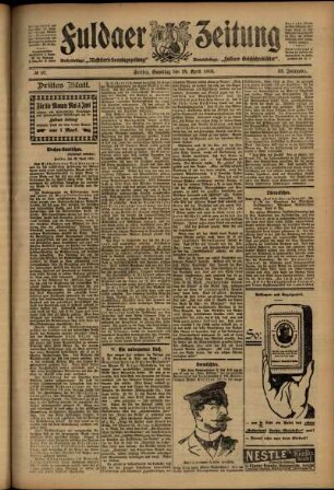 Dritte Ausgabe vom Samstag, den 28. April 1906.