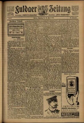 Dritte Ausgabe vom Samstag, den 28. April 1906.
