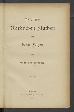 Die großen nordischen Fluthen und deren Folgen