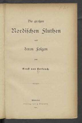Die großen nordischen Fluthen und deren Folgen