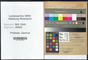 Entnazifizierung Gertrud Prellwitz , geb. 07.05.1890 (Lehrerin)