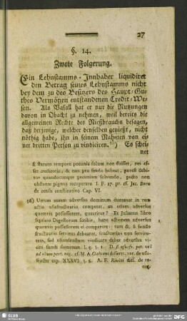 §. 14. Zwote Folgerung
