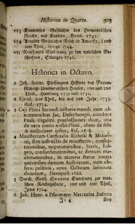 Historica in Octavo.