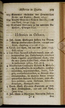 Historica in Octavo.
