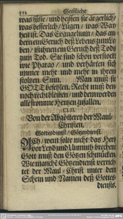 CLII. Von der Abgötterey der Maul-Christen
