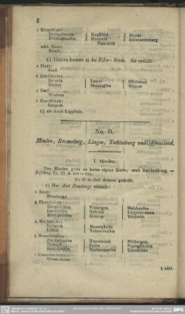 No. II. Minden, Ravensberg, Lingen, Tecklenburg und Ostfriesland