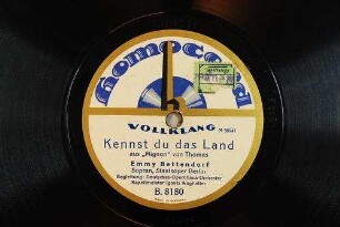 Kennst du das Land : aus "Mignon" / von Thomas