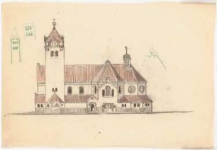 Unzugeordnete Kirchen-Projekte (Skizzen): Seitenansicht, Details