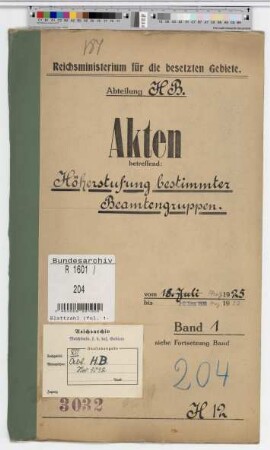 Höherstufung bestimmter Beamtengruppen