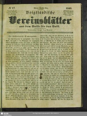 Voigtländische Vereinsblätter : aus dem Volke für das Volk