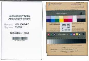Entnazifizierung Franz Schoettler, geb. 07.06.1907 (Verw.Sekretaer)