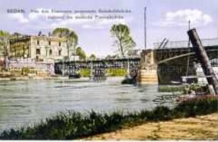 Zerstörte Bahnhofsbrücke in Sedan