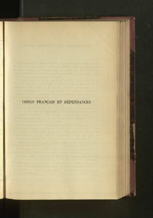 Congo Francais Et Dépendances.