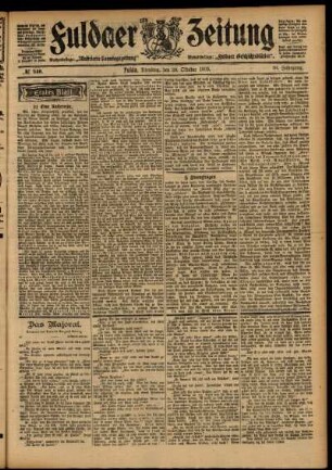 Erste Ausgabe vom Dienstag, den 20. Oktober 1903.