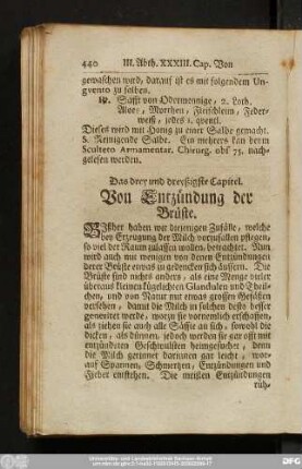 Das drey und dreyßigste Capitel. Von Entzündung der Brüste.