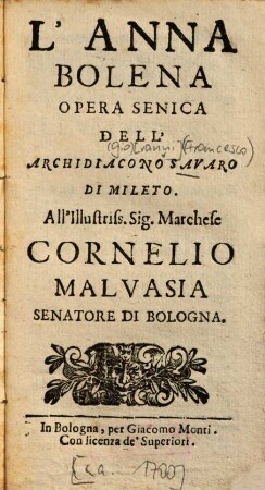 L' Anna Bolena : opera scenica