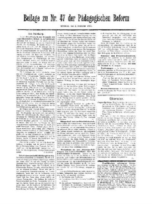Litteratur : Beilage zu Nr. 48 der Pädagogischen Reform