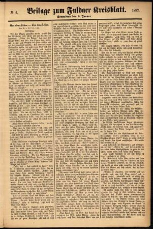 Zweite Ausgabe vom Samstag, den 09. Januar 1897.