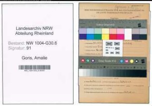Entnazifizierung Amalie Goris , geb. 08.01.1890 ()