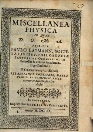 Miscellanea Physica