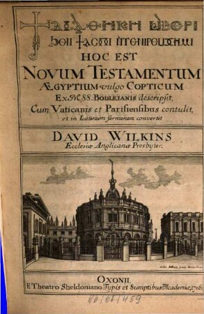 ... Novum testamentum aegyptium vulgo copticum