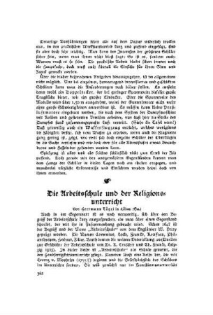 Die Arbeitsschule und der Religionsunterricht