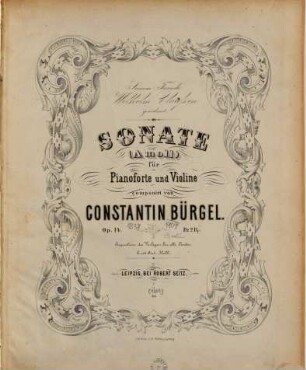 Sonate (A moll) : für Pianoforte u. Violine ; op. 14