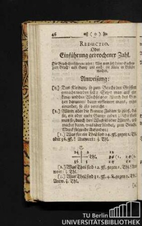 Reductio. Oder Einführung gebrochener Zahl.