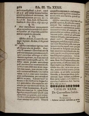 Titulus XXXIII. De Conversione Infidelium