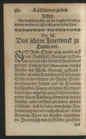 No. III. Das schöne Feuerwerck zu Hannover.