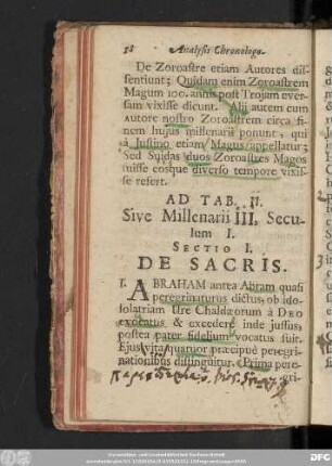 Sectio I. De Sacris.
