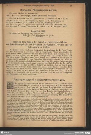 Photographische Schutzbestrebungen