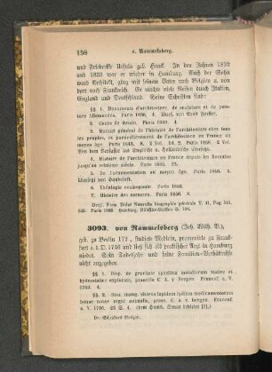 3093. von Rammelsberg (Joh. Wilh. B.)