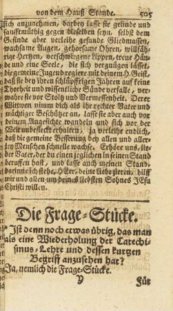 Die Frage-Stücke.