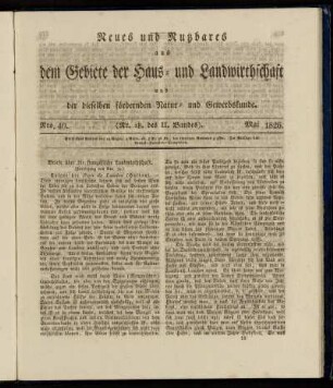 Nro. 40. (Nr. 18. des II. Bandes.) Mai 1826.