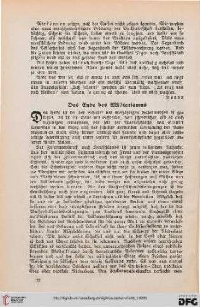 32: Das Ende des Militarismus