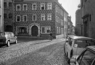 Deutsch-polnische Grenze, 1992. Görlitz Altstadt mit Trabant PKW