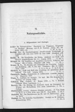 VI. Naturgeschichte