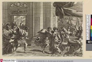 [Caracalla ermordet seinen Bruder Geta in den Armen ihrer Mutter; L'Assassinat de Géta par Caracalla]