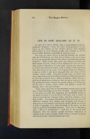 Life in New Zealand as it is.