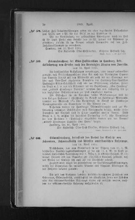 Nr. 60 Bekanntmachung, betreffend das Verbot der Einfuhr von Schweinen, Schweinefleisch udn Würsten amerikanischen Ursprungs